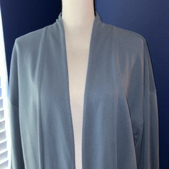 FINAL SALE Eileen Fisher Light Chambray Blue Waffle Blazer - Size XL - Picture 2 of 9